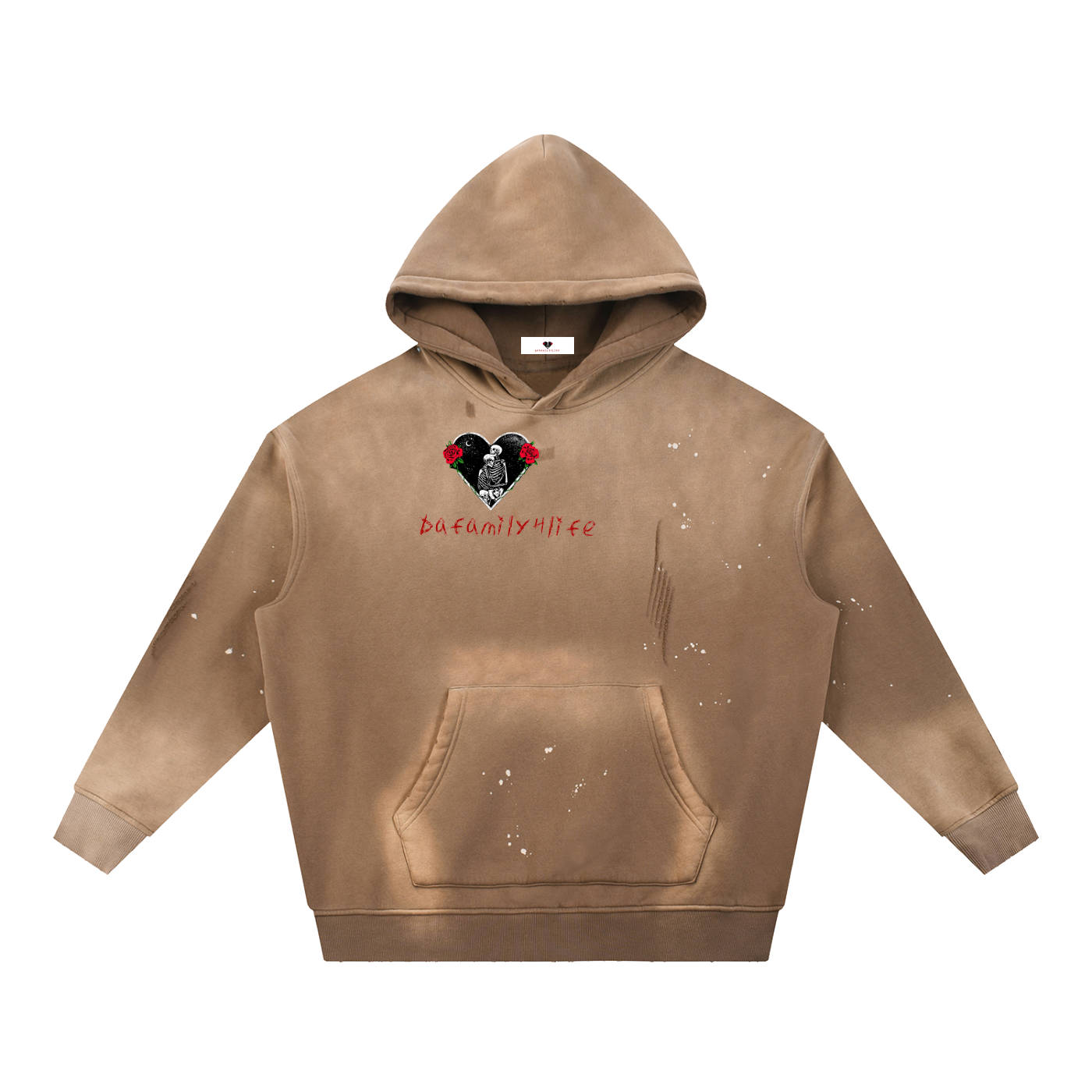Vintage Washed Frayed Fleece Hoodie