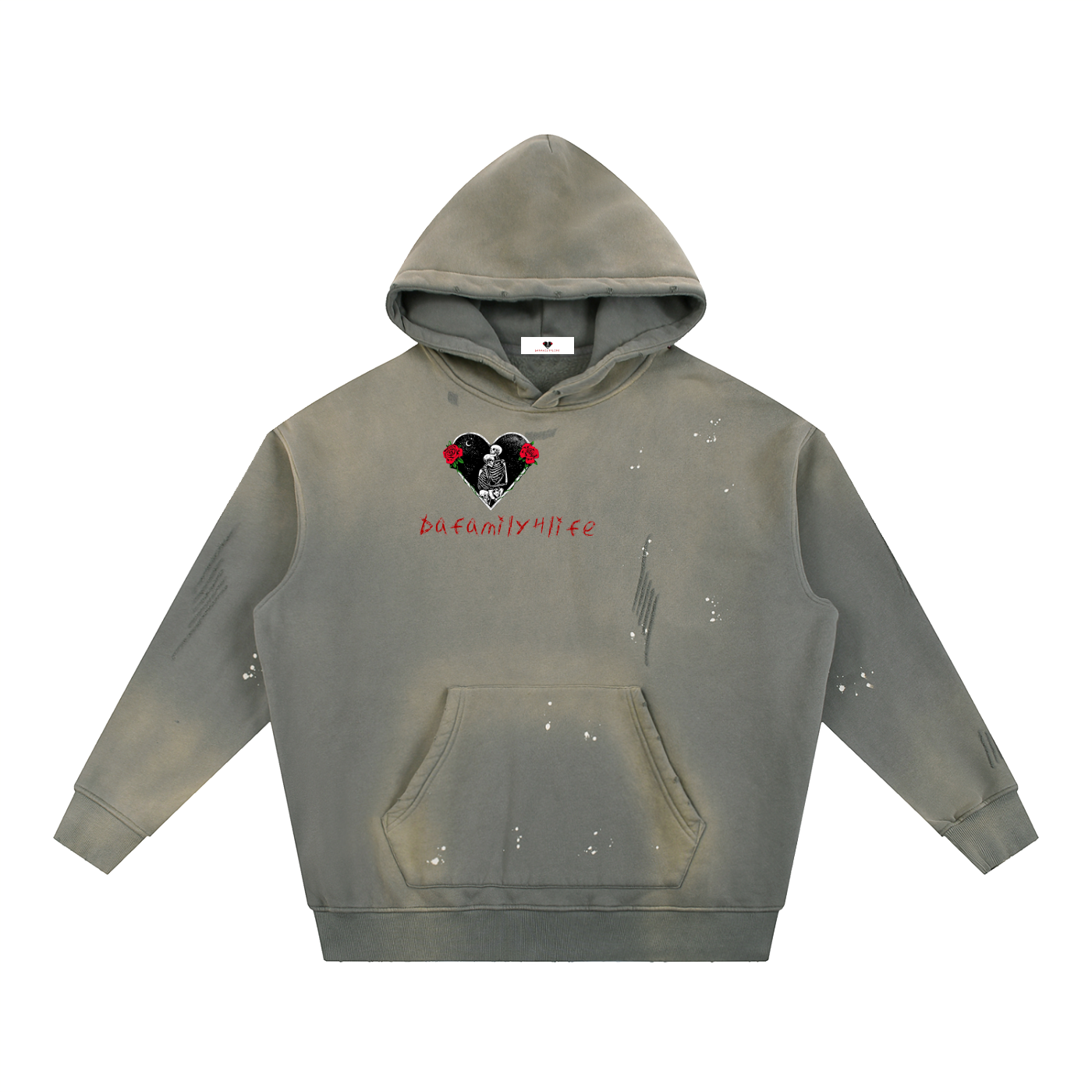 Vintage Washed Frayed Fleece Hoodie