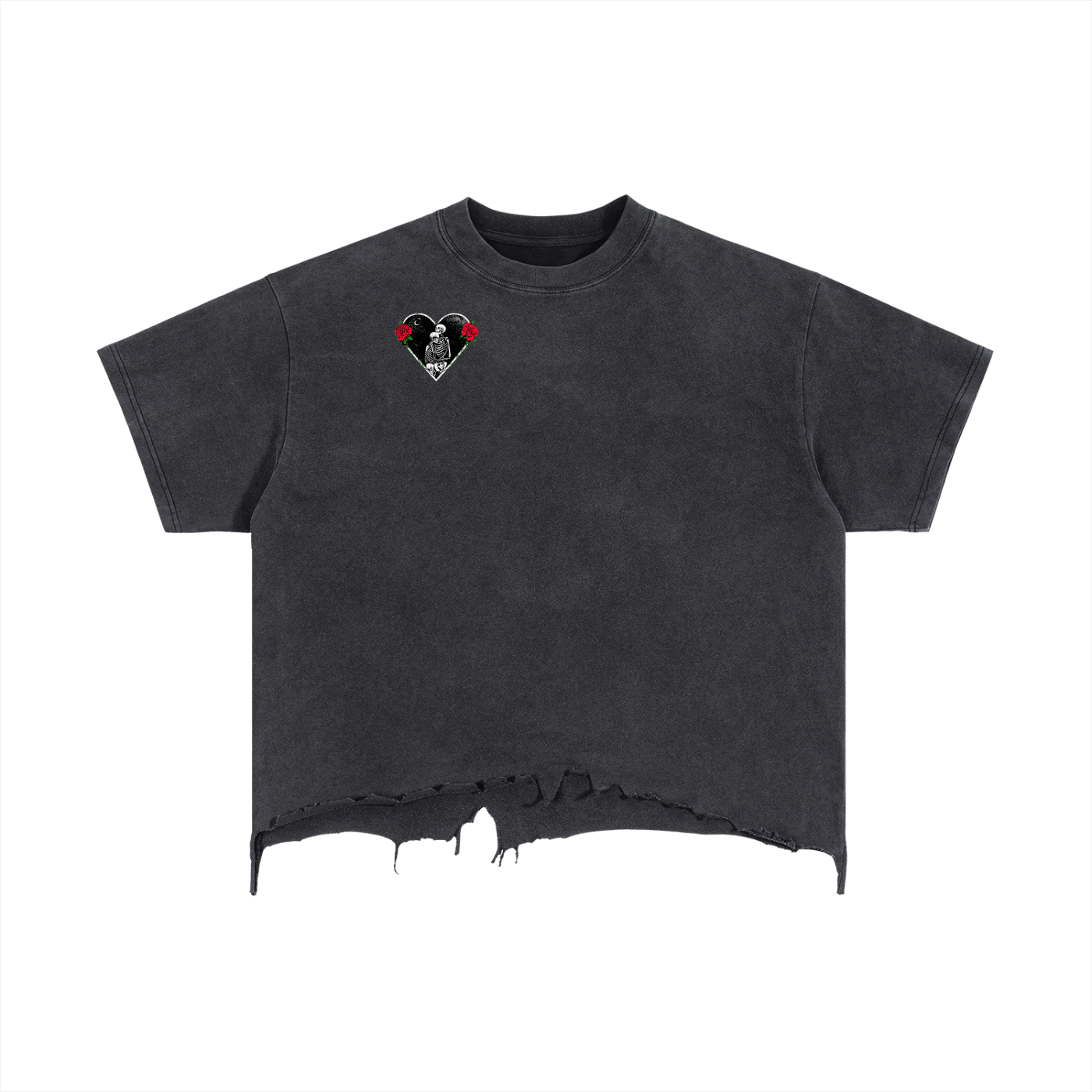 Vintage Wash Boxy Distressed Hem T-Shirt